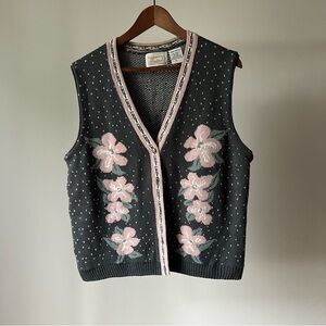 Vintage Sears Floral Sweater Vest